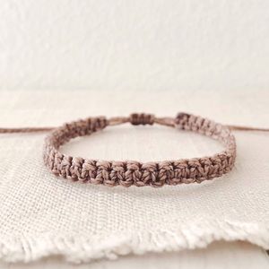 Granola Girl Mocha Square-knot Macrame Bracelet